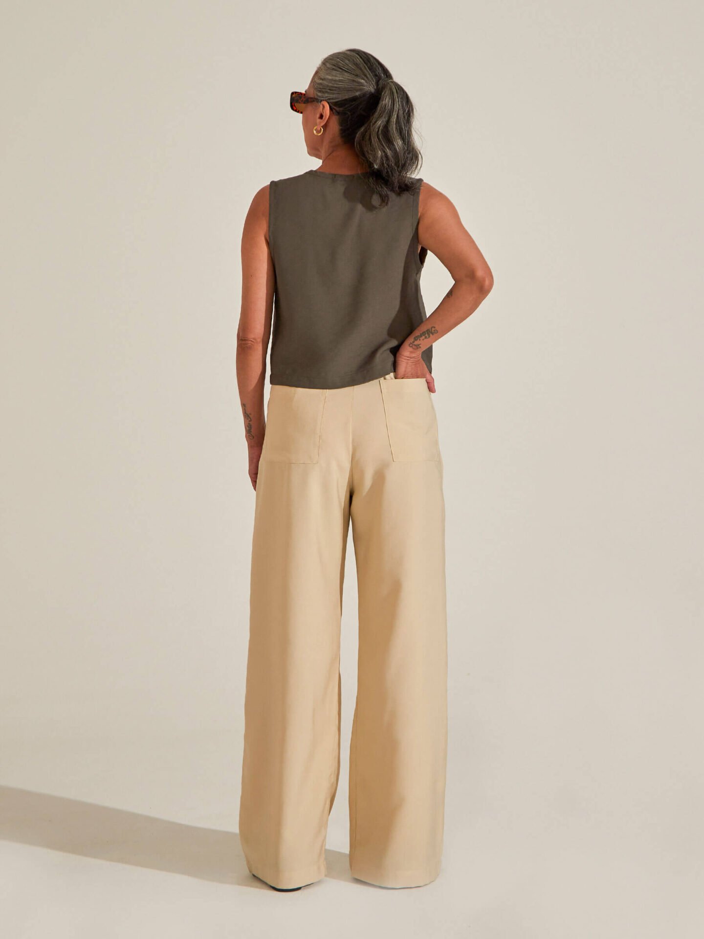 Calça Pantalona Sal Areia