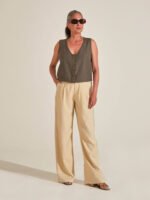 Calça Pantalona Sal Areia