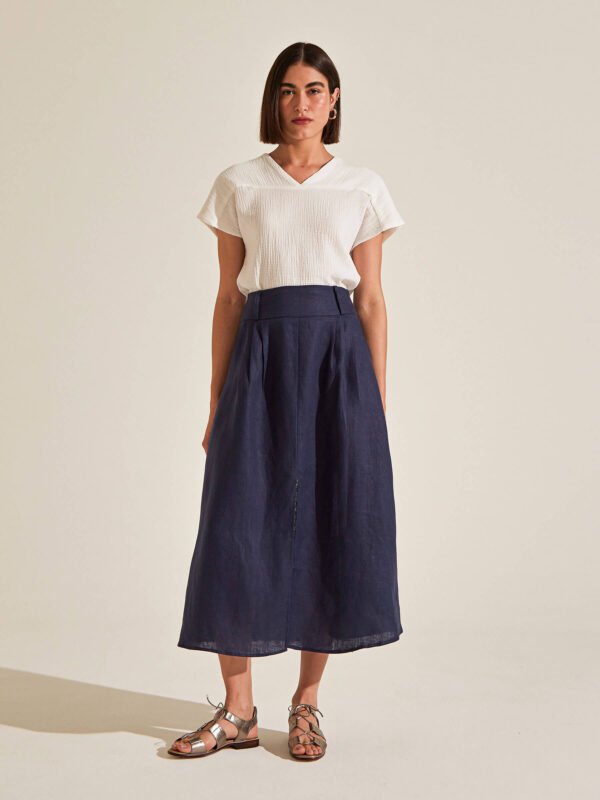 Saia Linha Luxor Azul Marinho