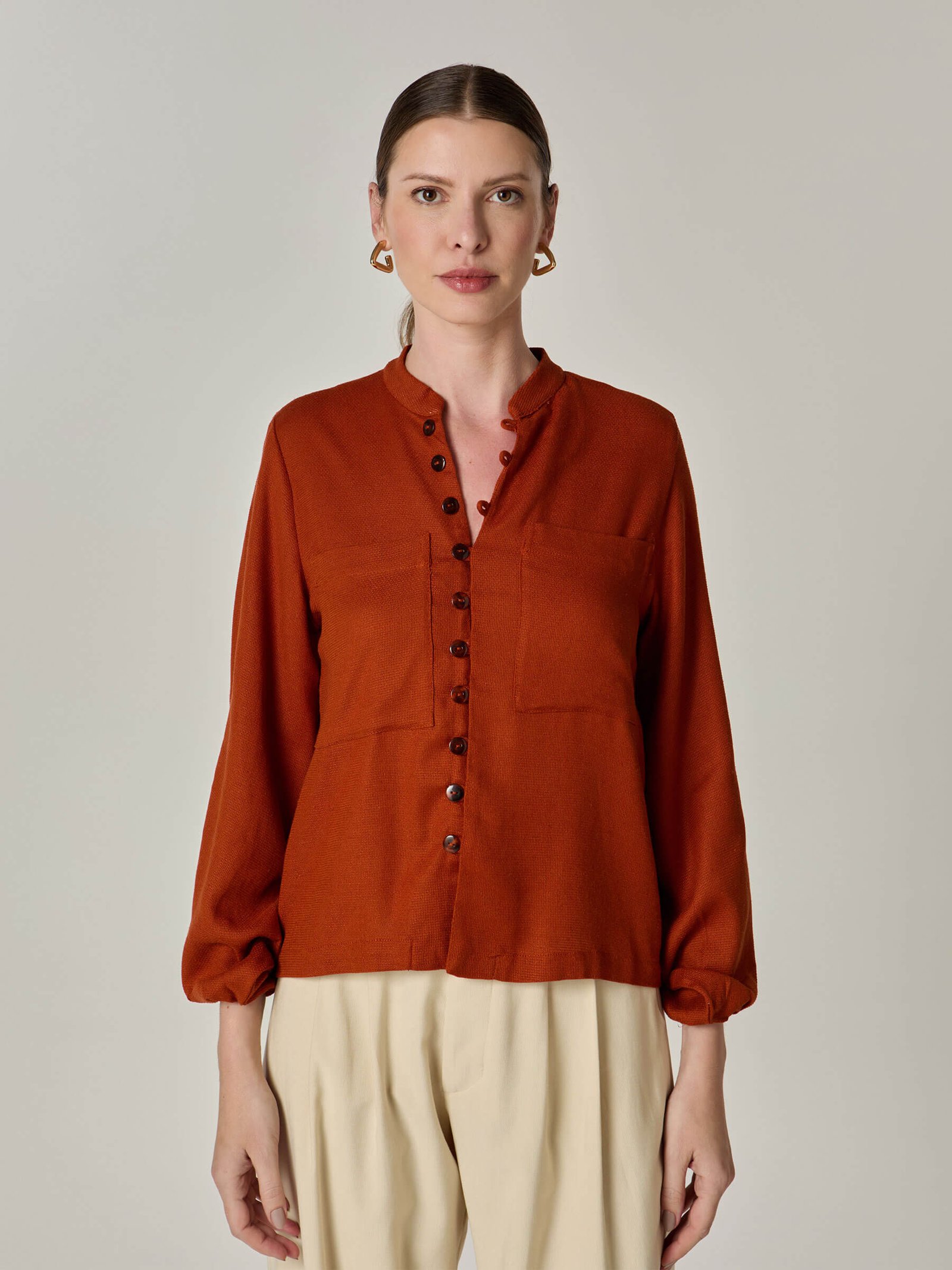 Camisa Aurora Tela Laranja