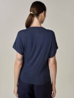 Blusa Jô Linho e Viscose Azul Marinho