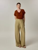 Calça Austrália Linho e Viscose Khaki