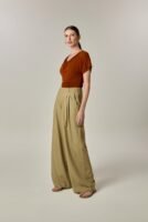 Calça Austrália Linho e Viscose Khaki