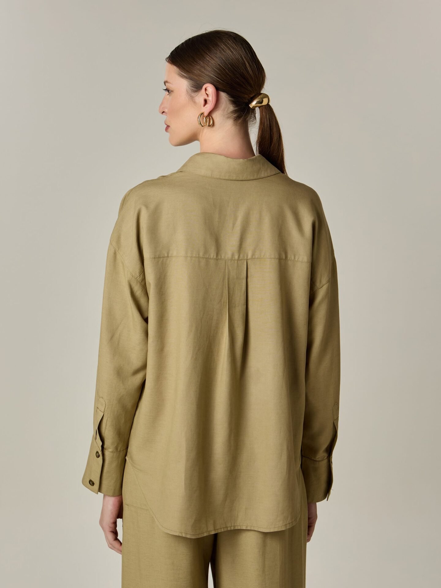 Camisa Austrália Linho e Viscose Khaki