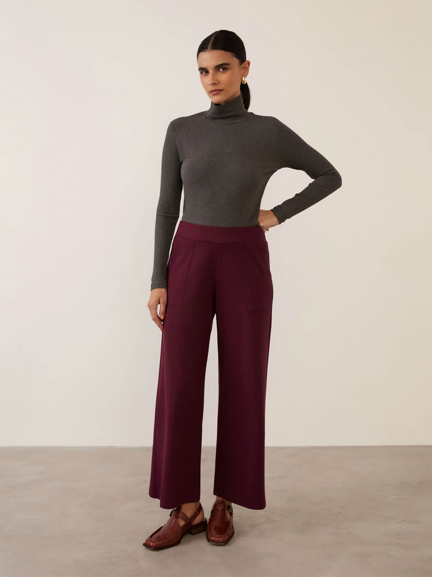 Calça Bis Viscose Sustentável Berinjela