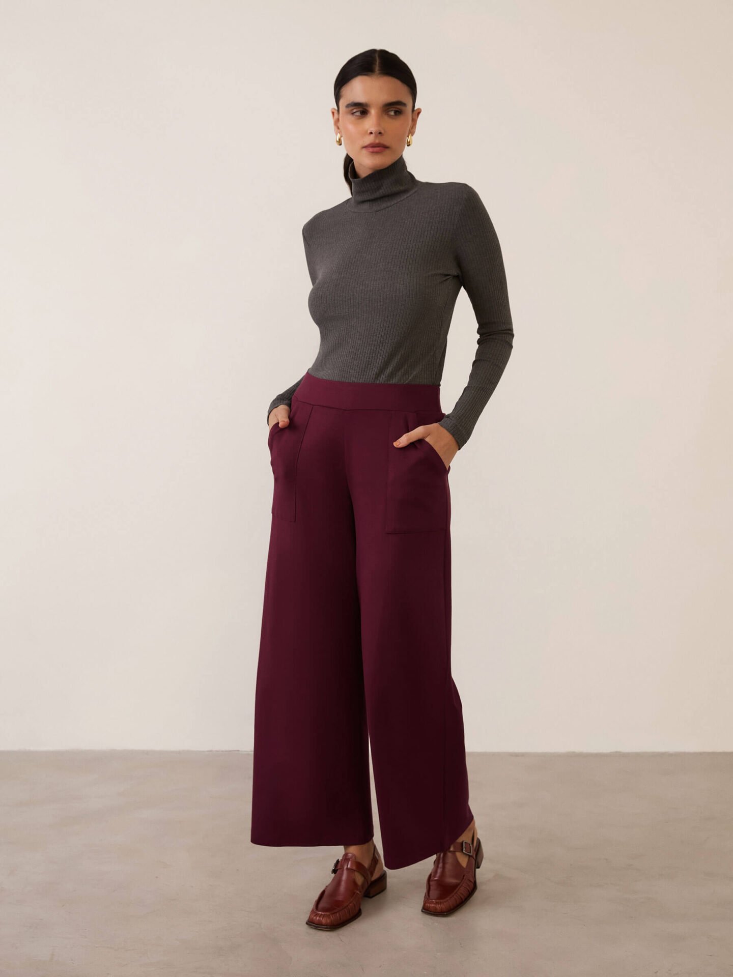 Calça Bis Viscose Sustentável Berinjela