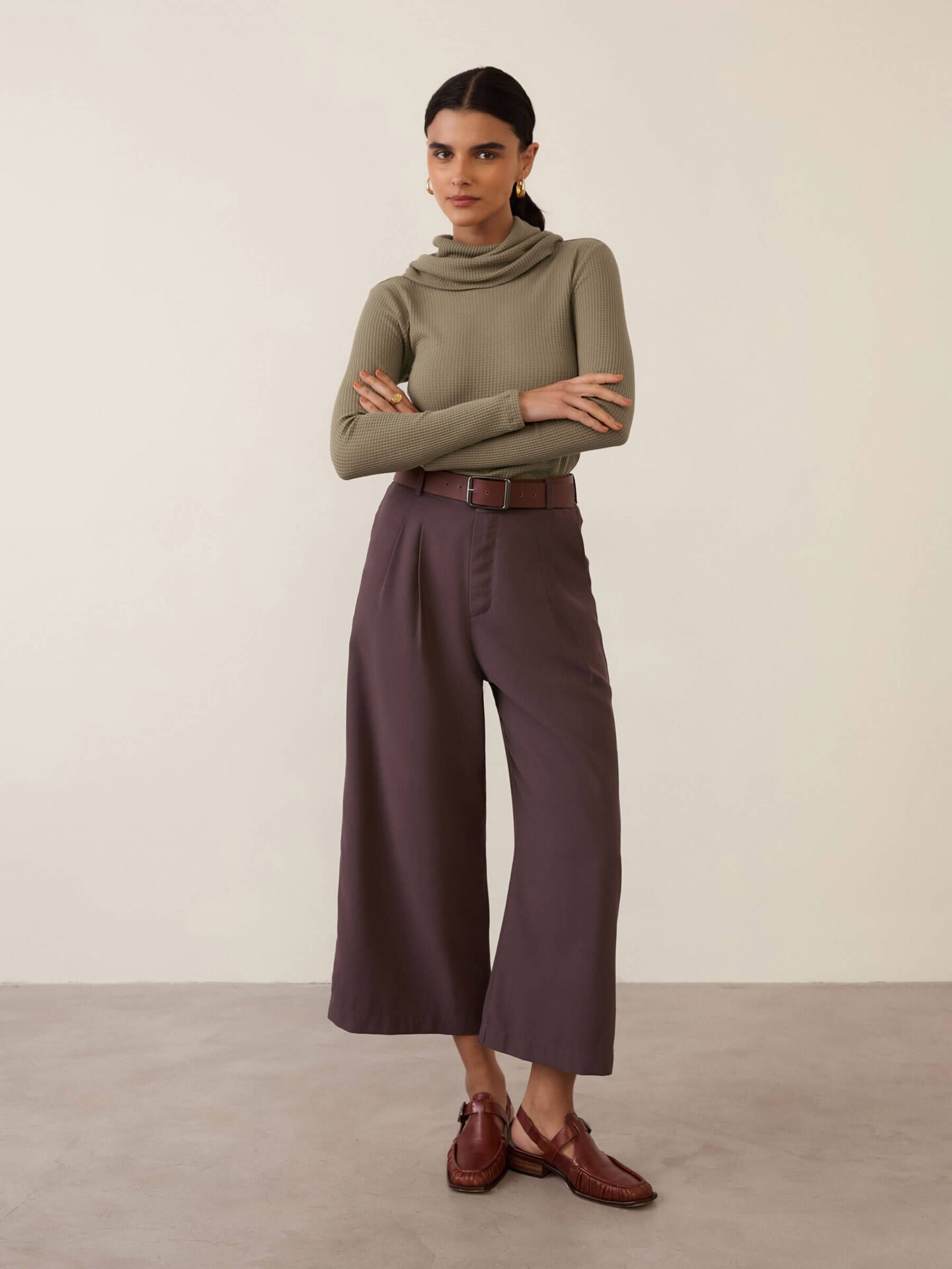Calça Pantacourt Cinza