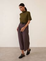 Calça Pantacourt Cinza