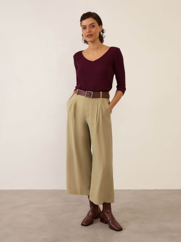 Calça Pantacourt Khaki