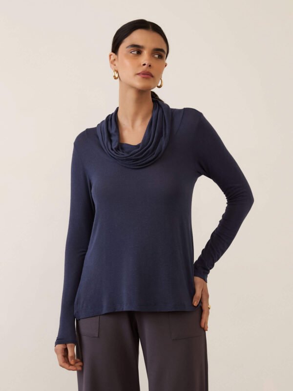 Blusa Bambolê Azul Marinho