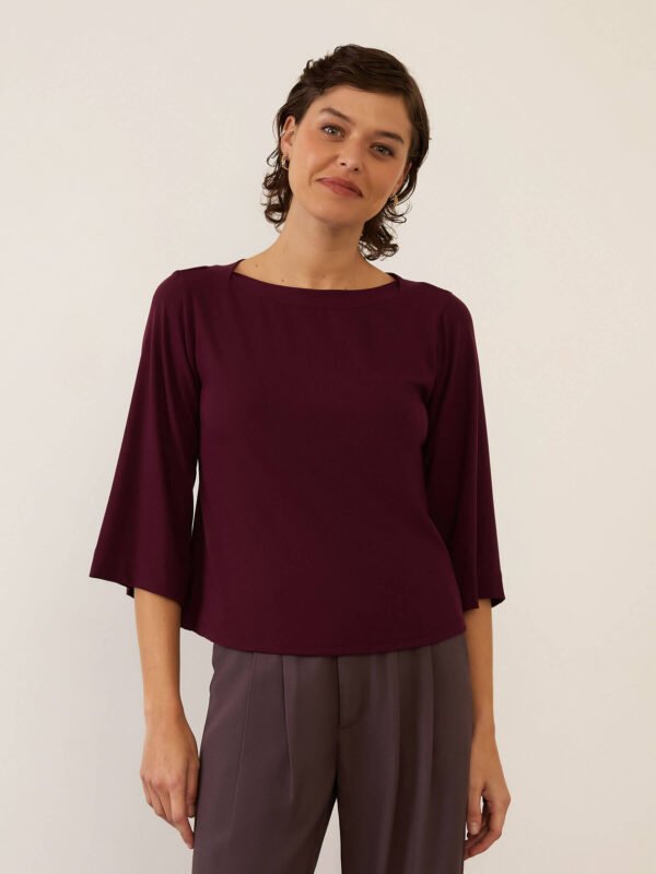 Blusa Canoa Berinjela