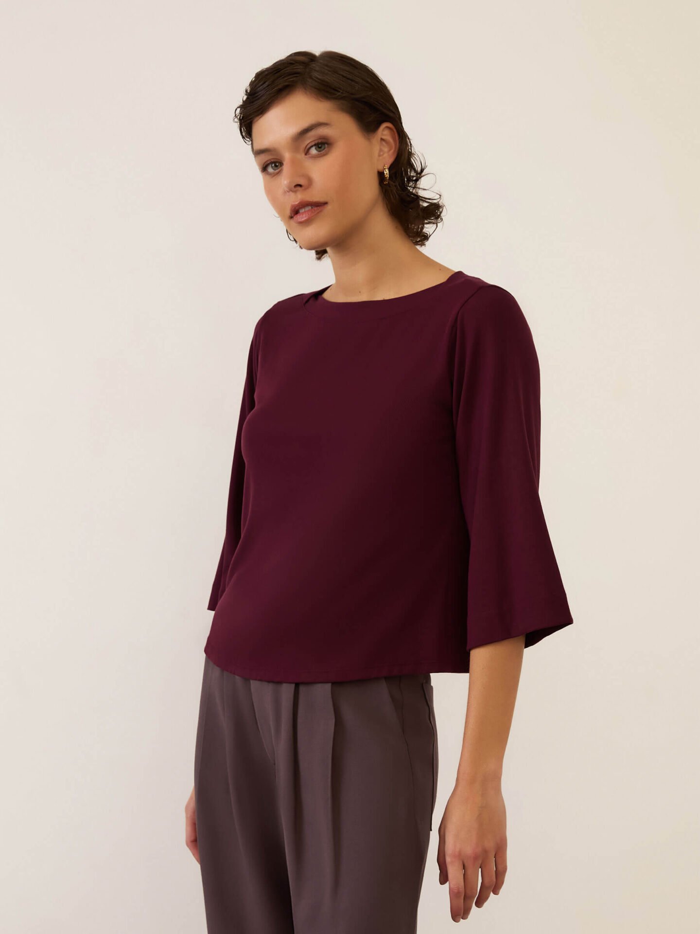 Blusa Canoa Berinjela