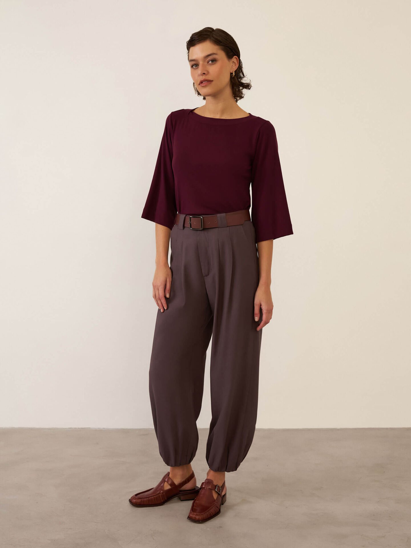 Blusa Canoa Berinjela