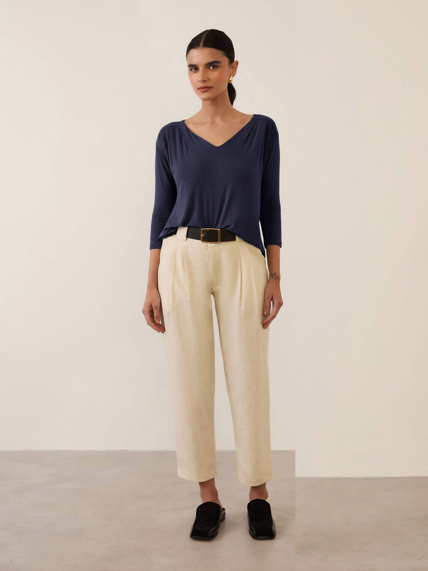 Blusa Marola 7/8 Azul Marinho