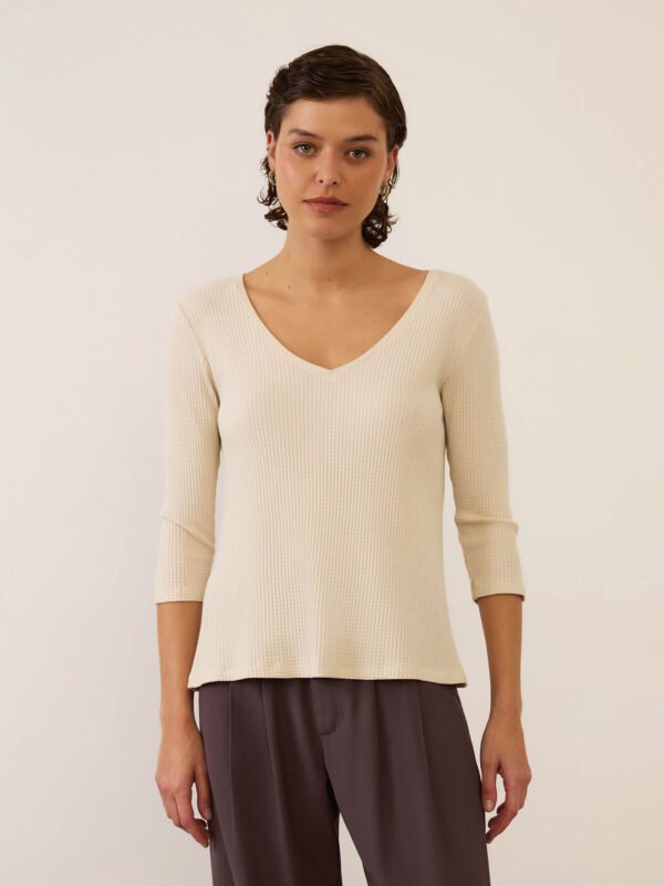 Blusa Voa 7/8 Gelo
