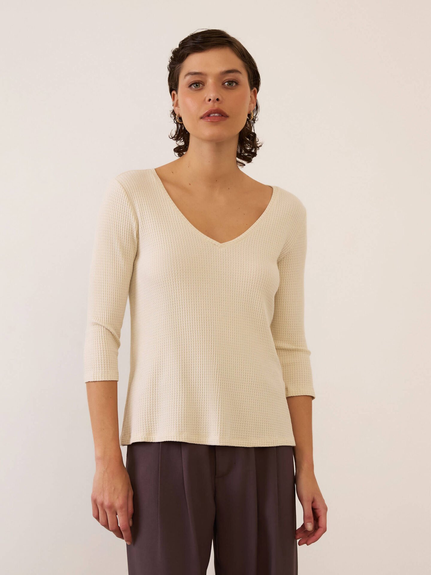 Blusa Voa 7/8 Gelo
