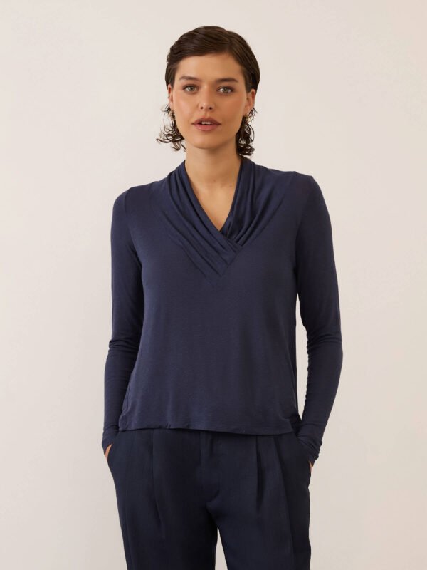 Blusa Xale Azul Marinho