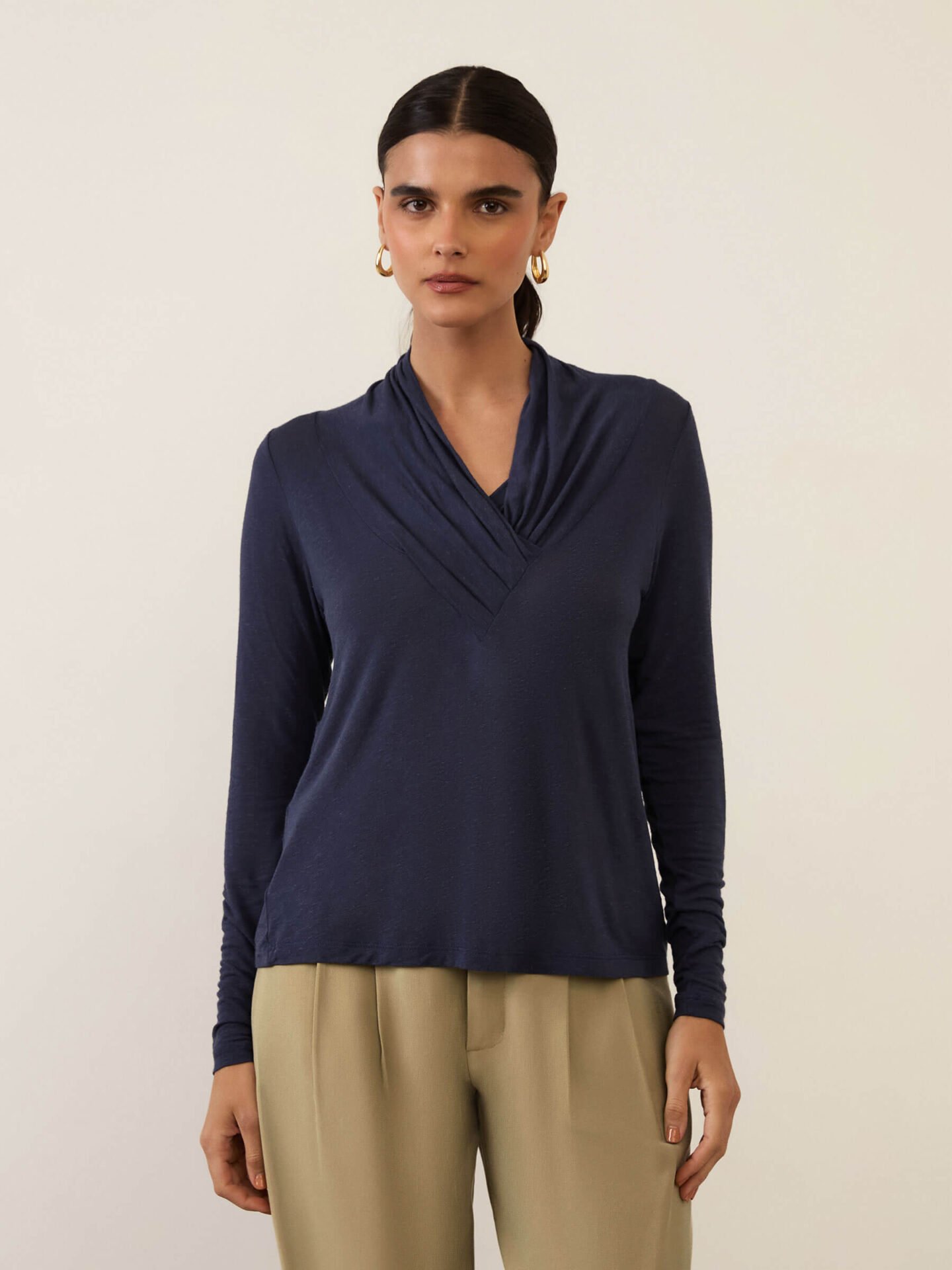 Blusa Xale Azul Marinho