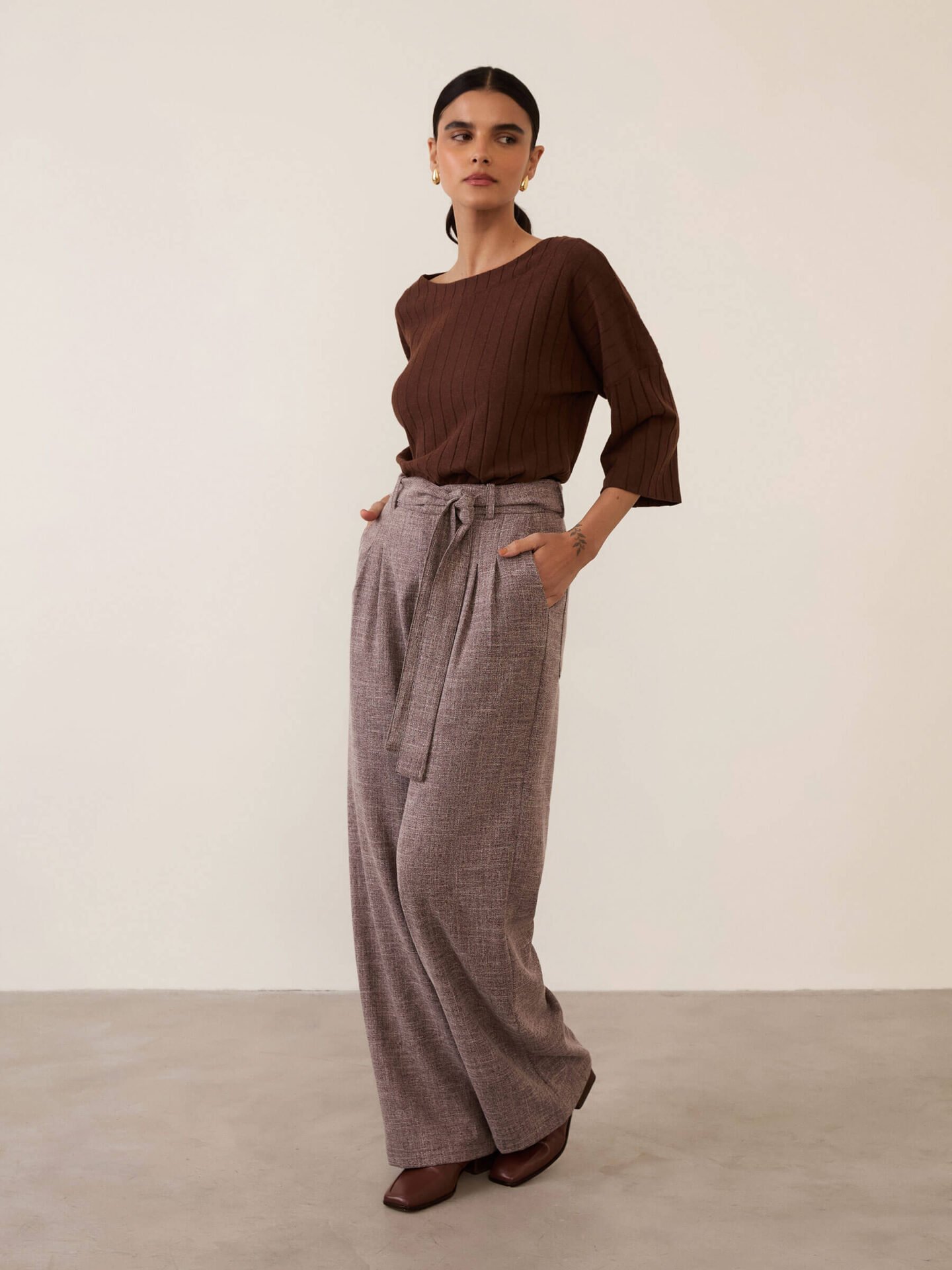 Calça Pantalona Mescla