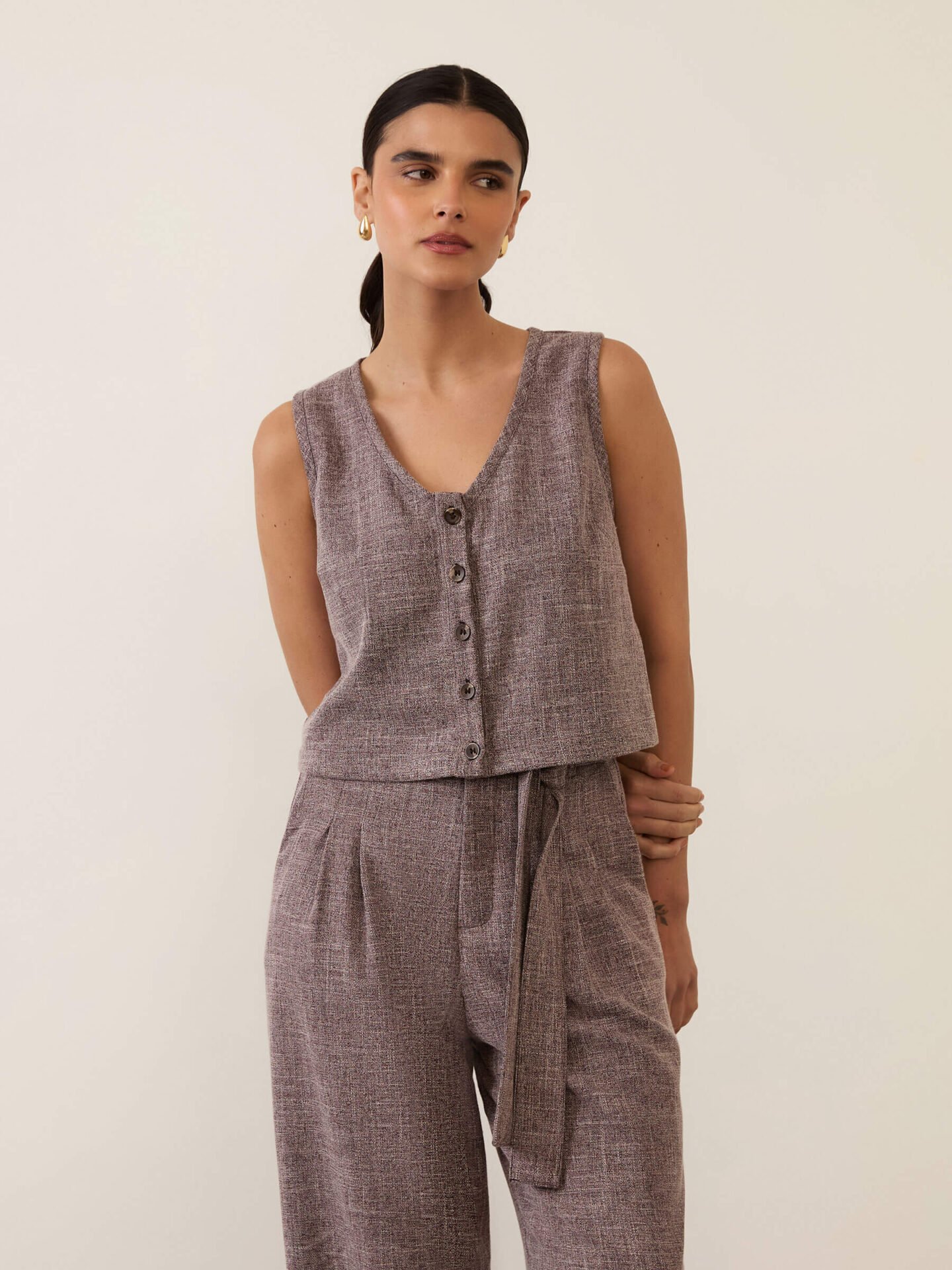 Calça Pantalona Mescla