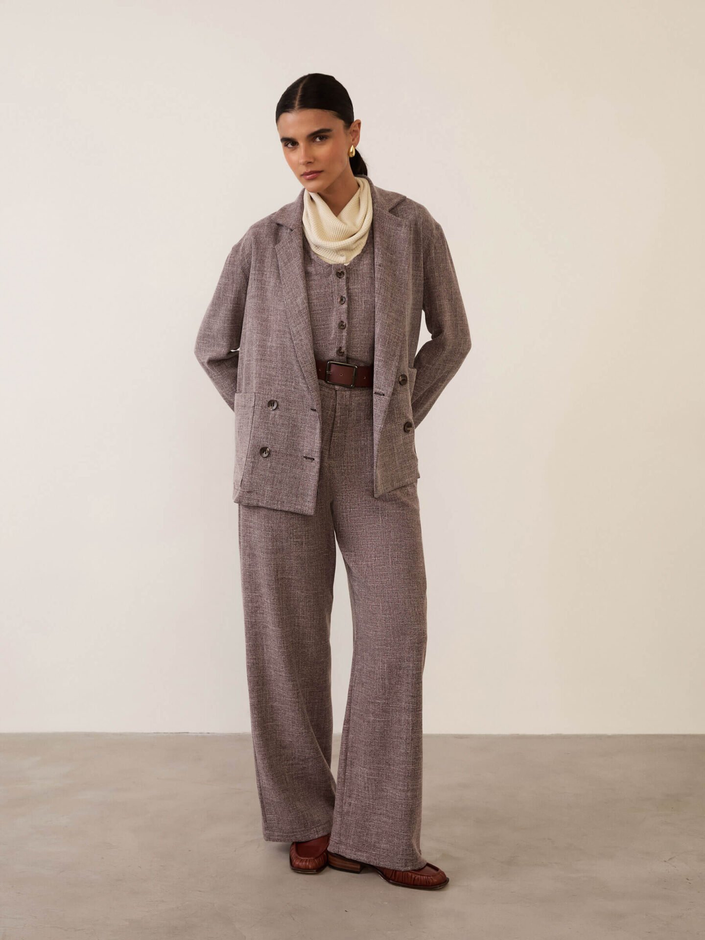 Calça Pantalona Mescla