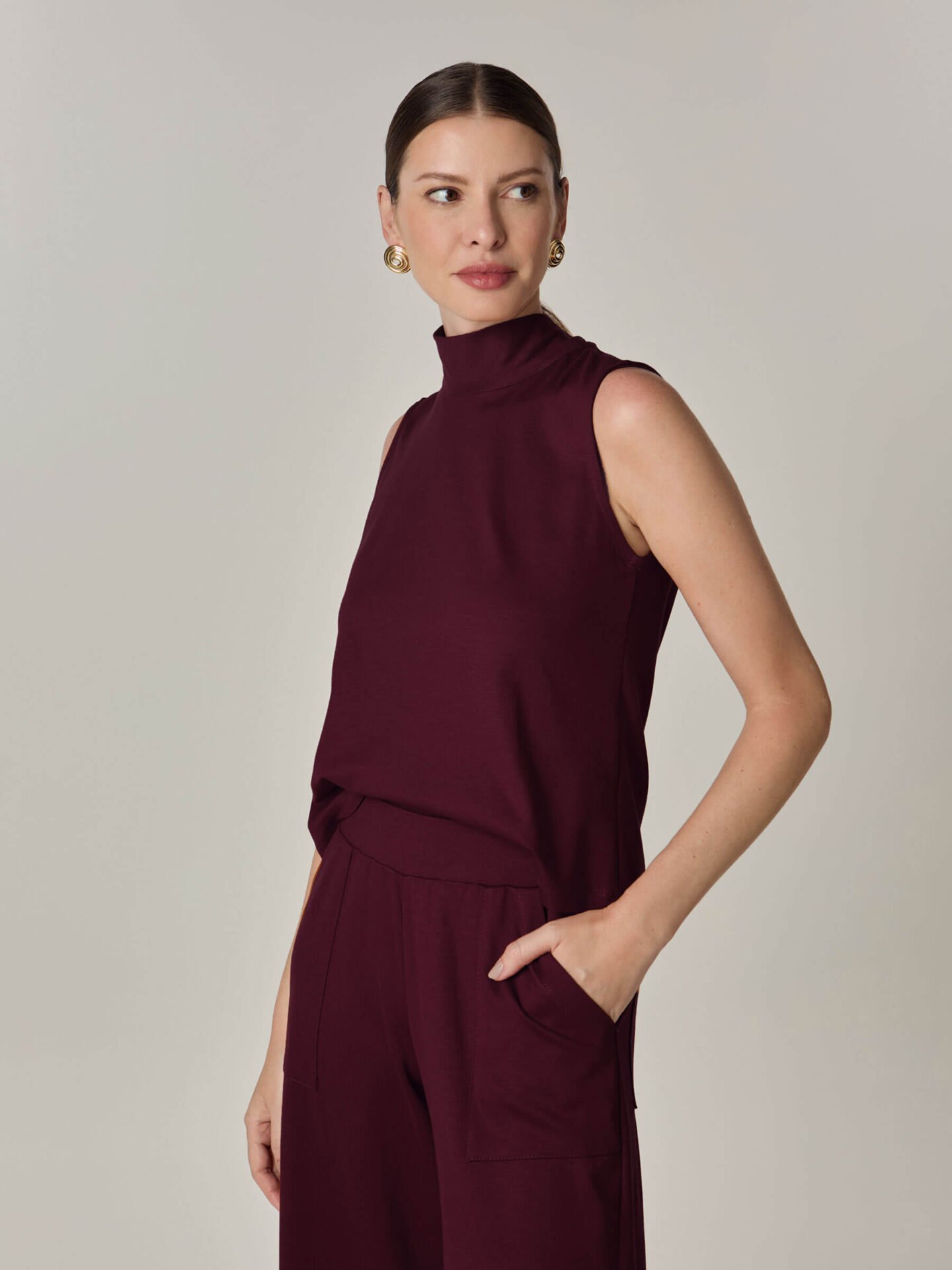 Regata Bis Viscose Sustentável Berinjela