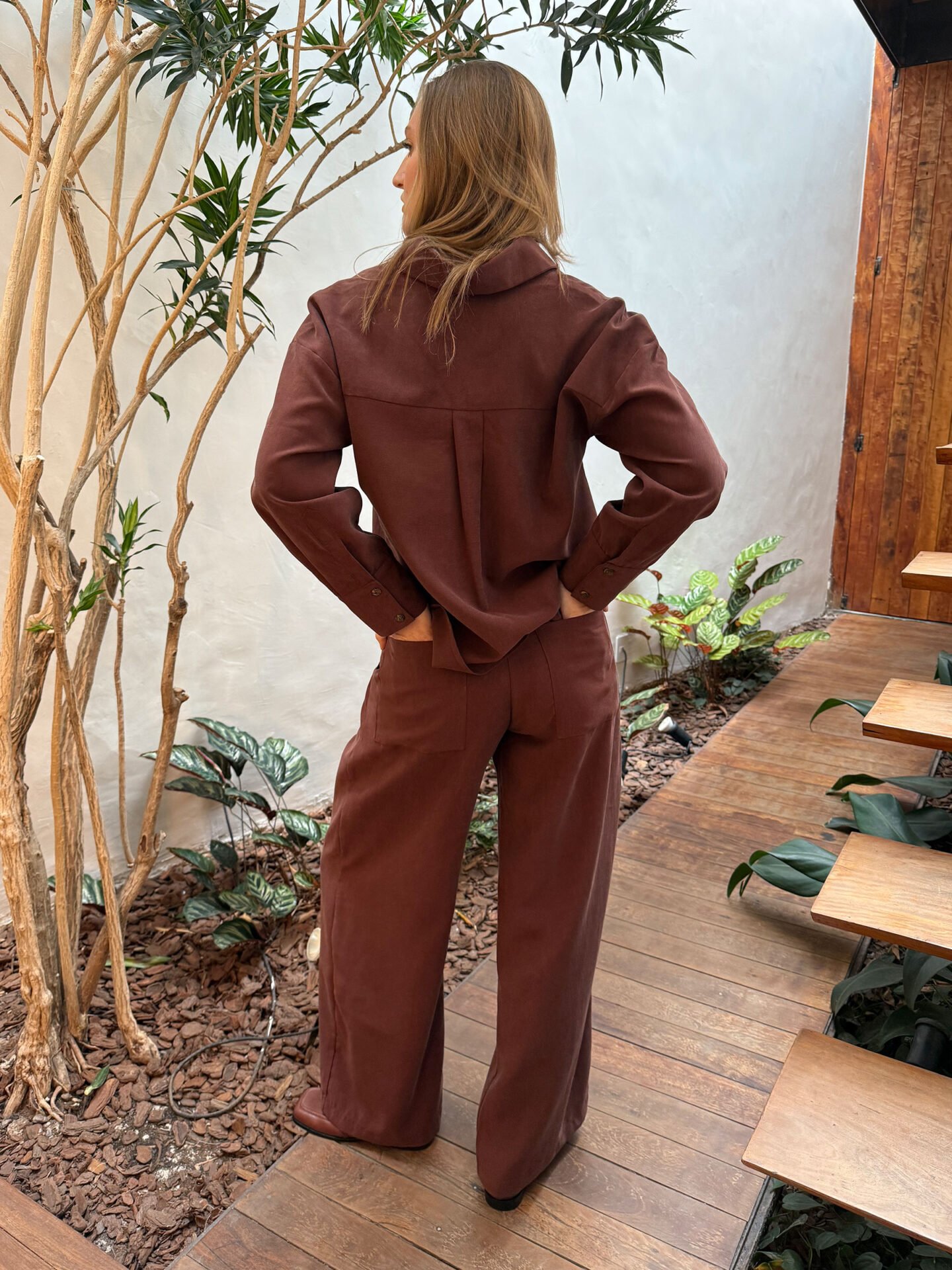 Calça Lyocell Marrom