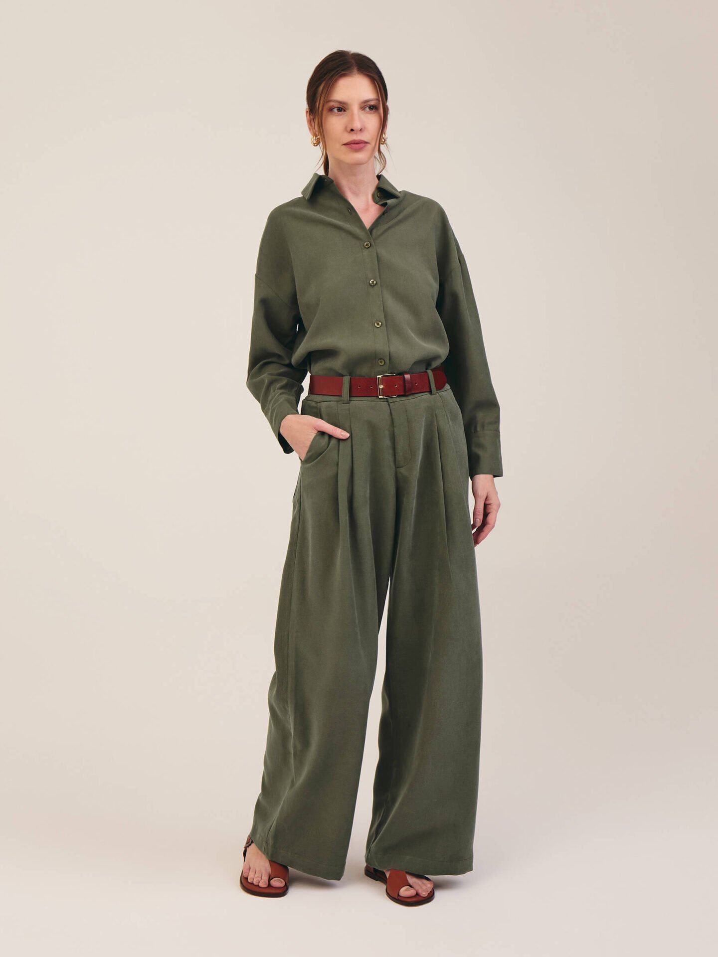 Calça Lyocell Verde