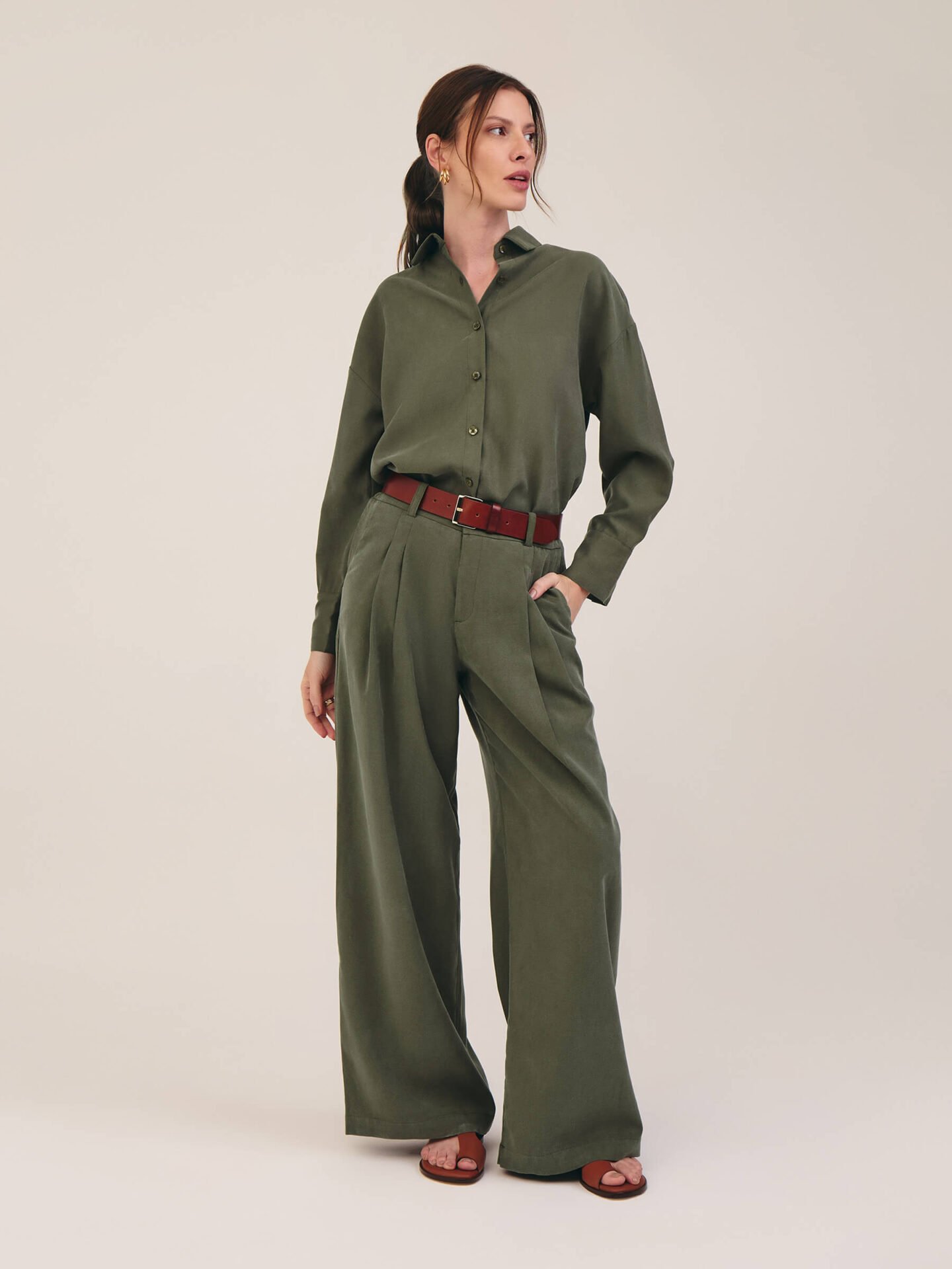 Calça Lyocell Verde