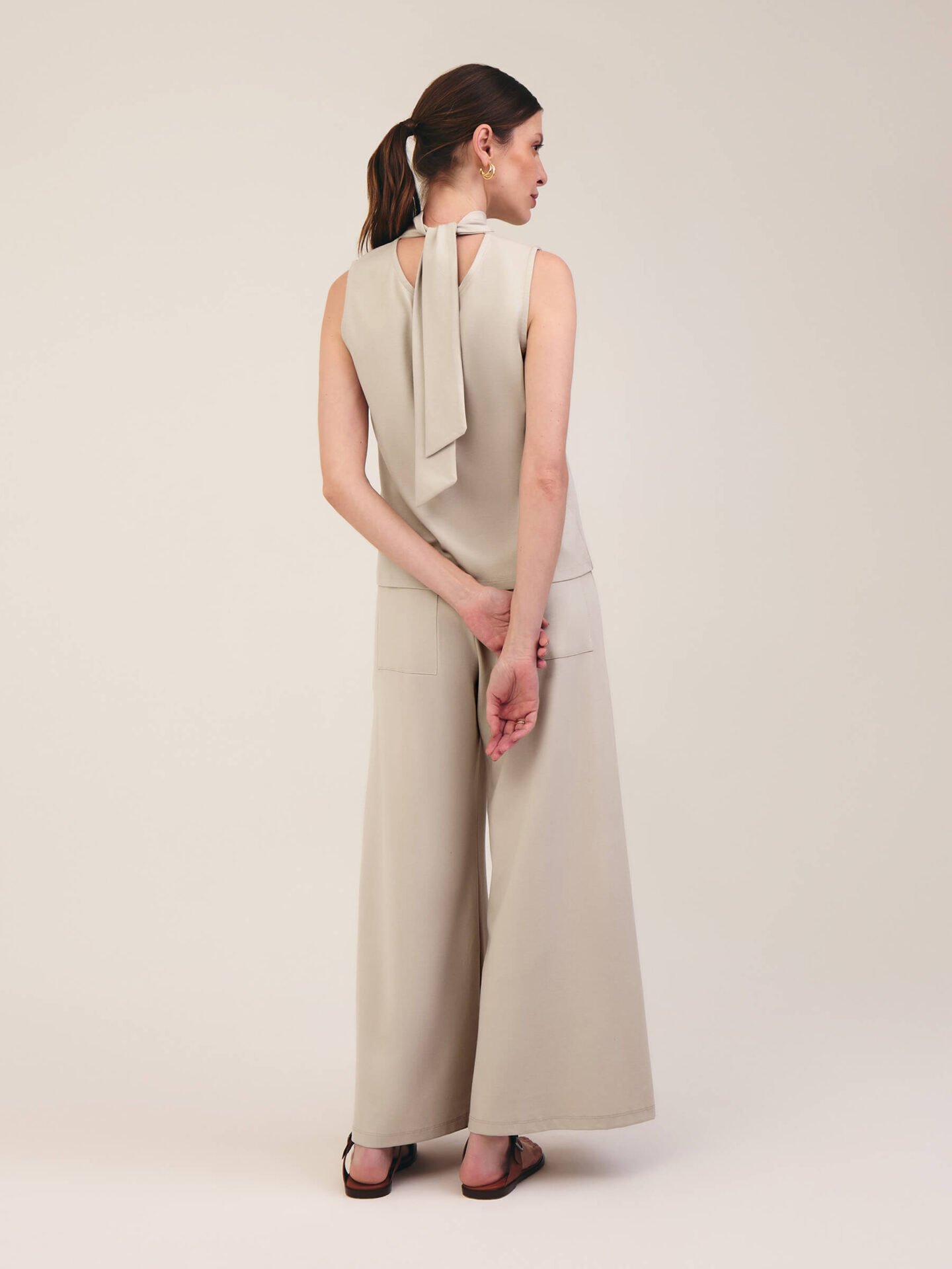 Calça Pantalona Bis Areia