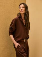 Camisa Lyocell Marrom