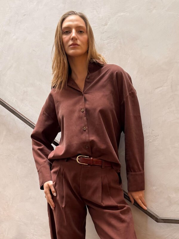 Camisa Lyocell Marrom