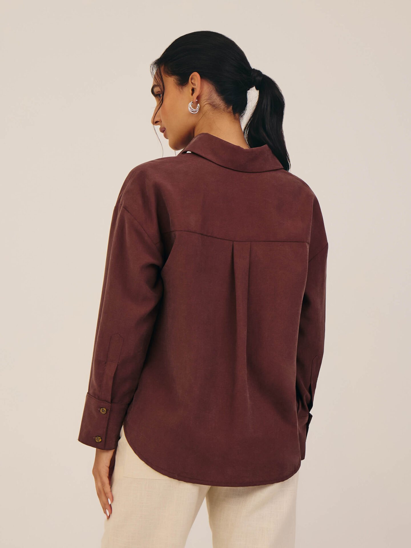 Camisa Lyocell Marrom