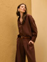 Camisa Lyocell Marrom