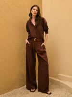 Camisa Lyocell Marrom