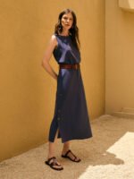 Saia Beira Azul Marinho