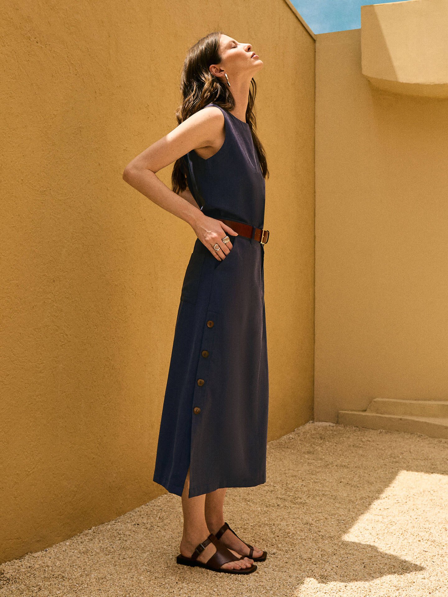 Saia Beira Azul Marinho