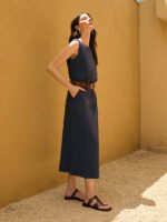 Saia Beira Azul Marinho