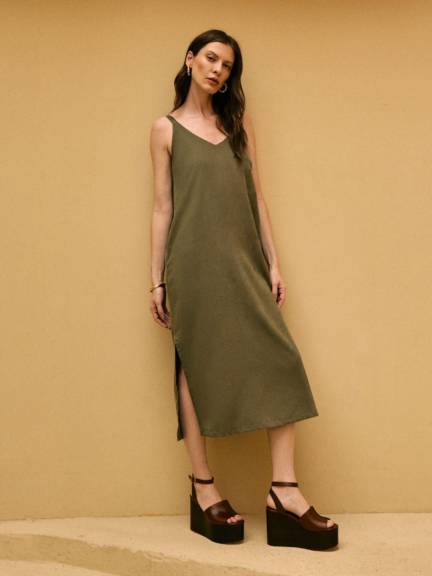 Vestido Onda Lyocell Verde