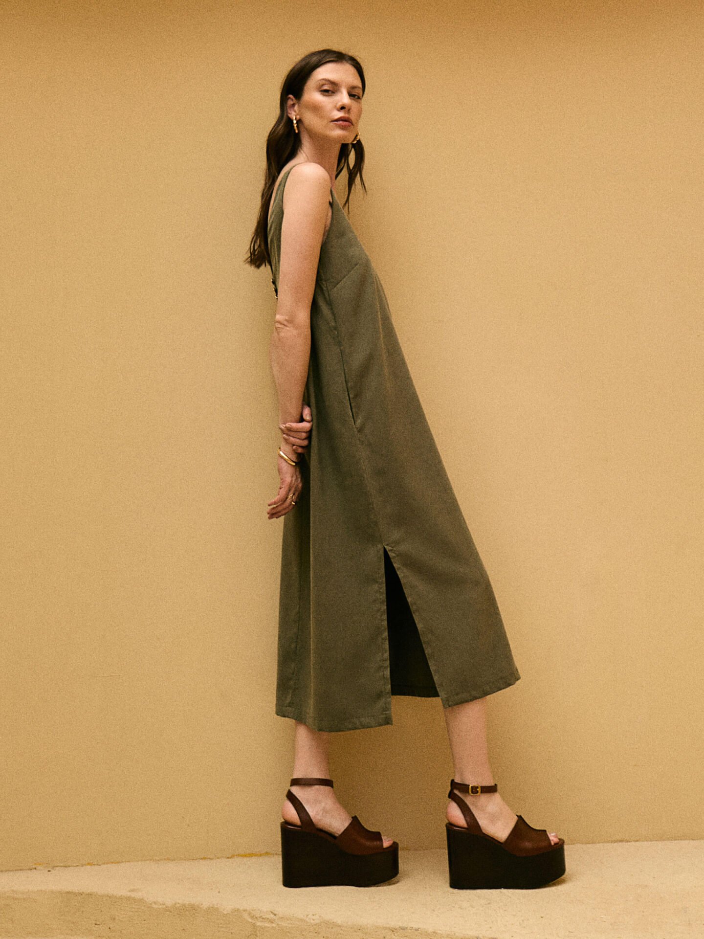 Vestido Onda Lyocell Verde