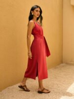 Vestido Onda Lyocell Vermelho