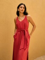 Vestido Onda Lyocell Vermelho