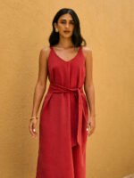 Vestido Onda Lyocell Vermelho