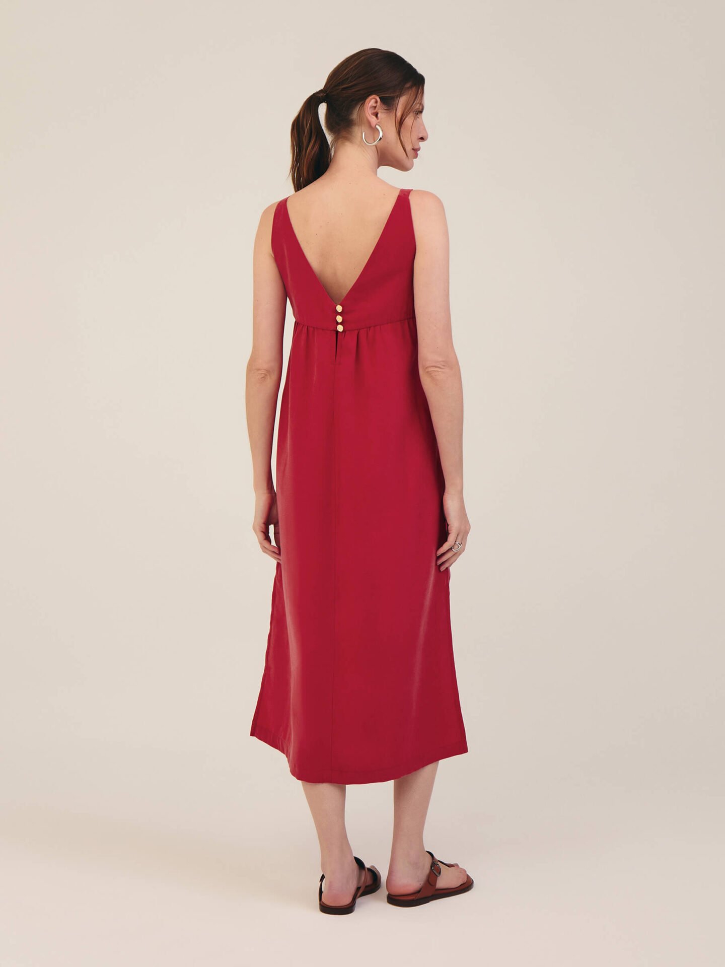 Vestido Onda Lyocell Vermelho