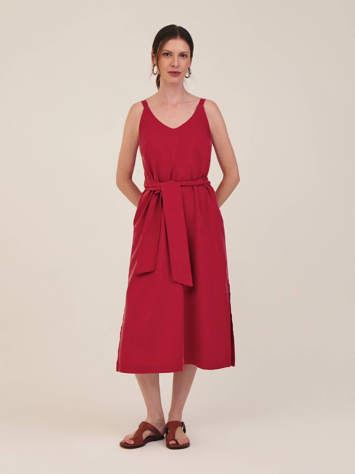 Vestido Onda Lyocell Vermelho