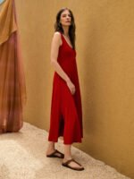 Vestido Poente Midi Vermelho