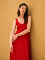 Vestido Poente Midi Vermelho