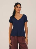 Blusa Voa Viscose Sustentável Azul Marinho