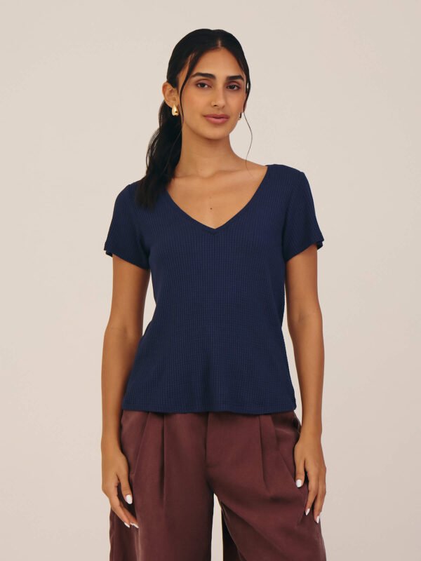 Blusa Voa Viscose Sustentável Azul Marinho