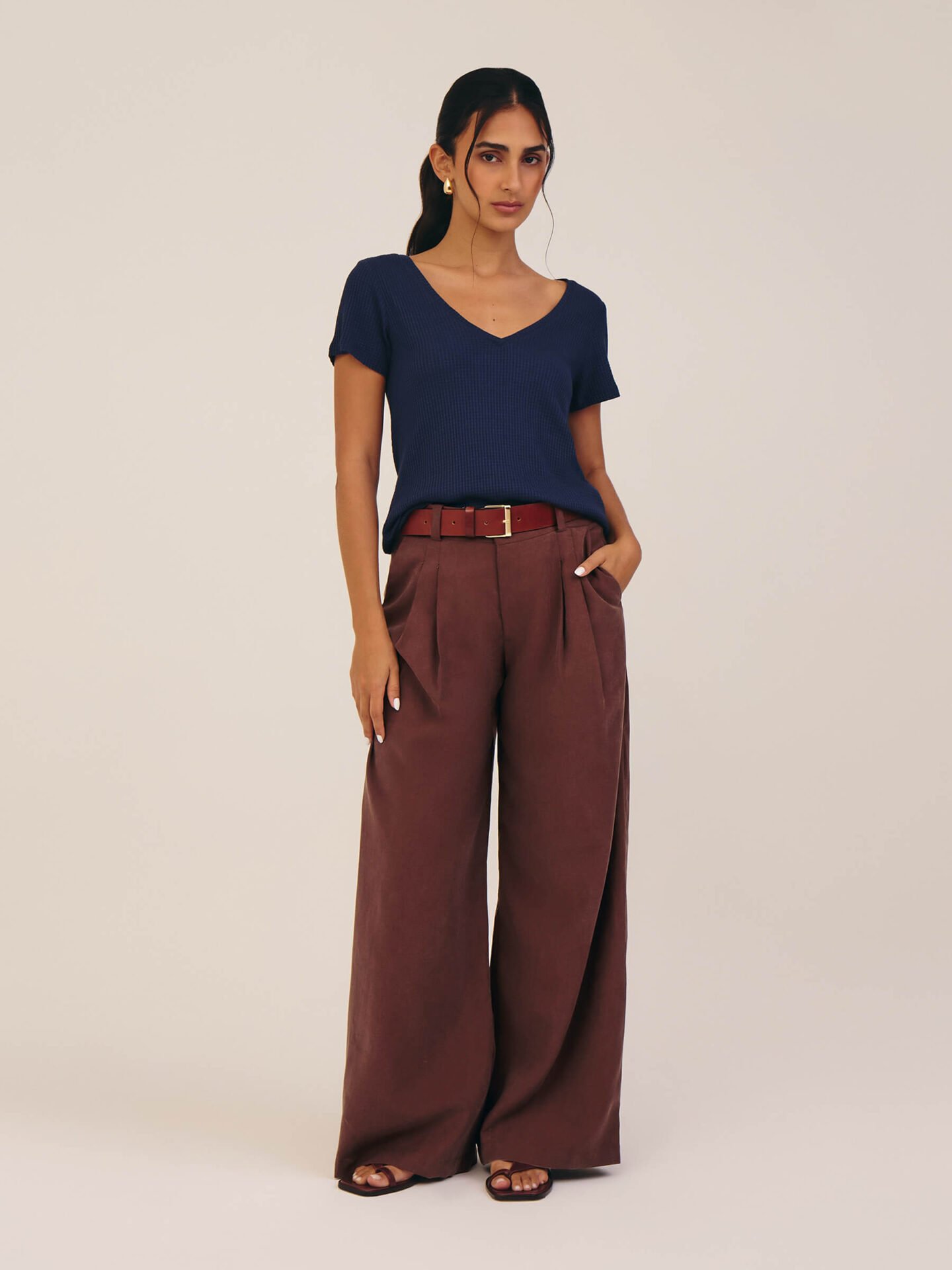 Blusa Voa Viscose Sustentável Azul Marinho